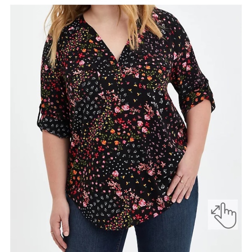 TORRID - Harper pullover floral blouse 2X